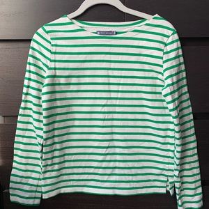 Petit Bateau green and white striped sailor shirt